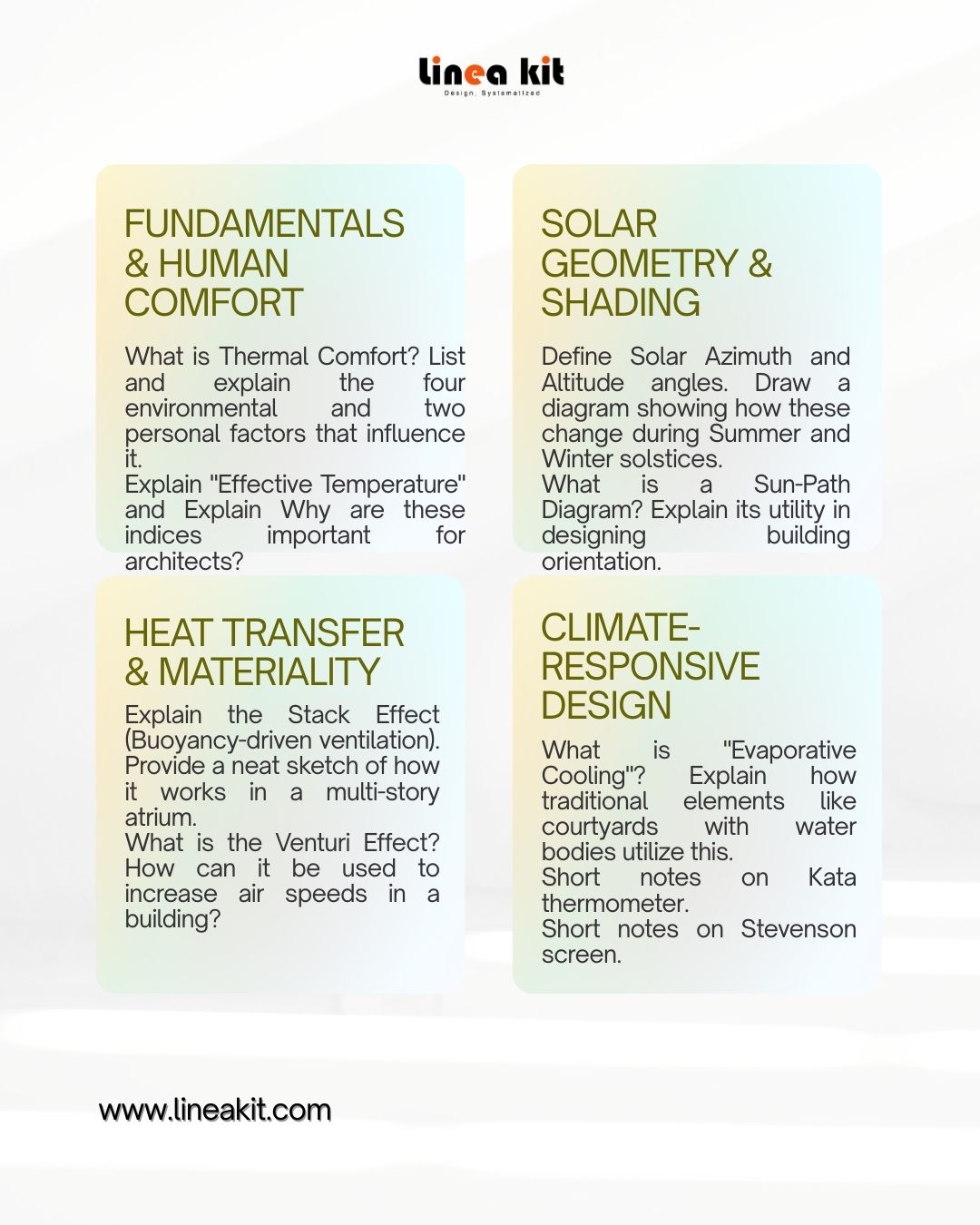 25 FAQ&A OF UNIVERSITY QUESTION PAPER OF CLIMATE AND ARCHITECTURE.